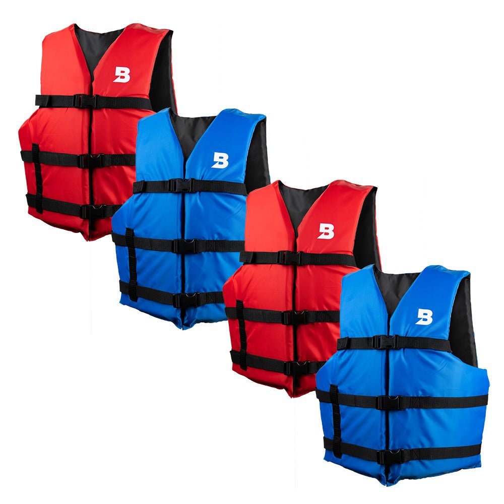 Type III General Boating Adult Universal Foam Life Jacket - Blue/Red *4-Pack [BS-165-B/R-4] - The Happy Skipper