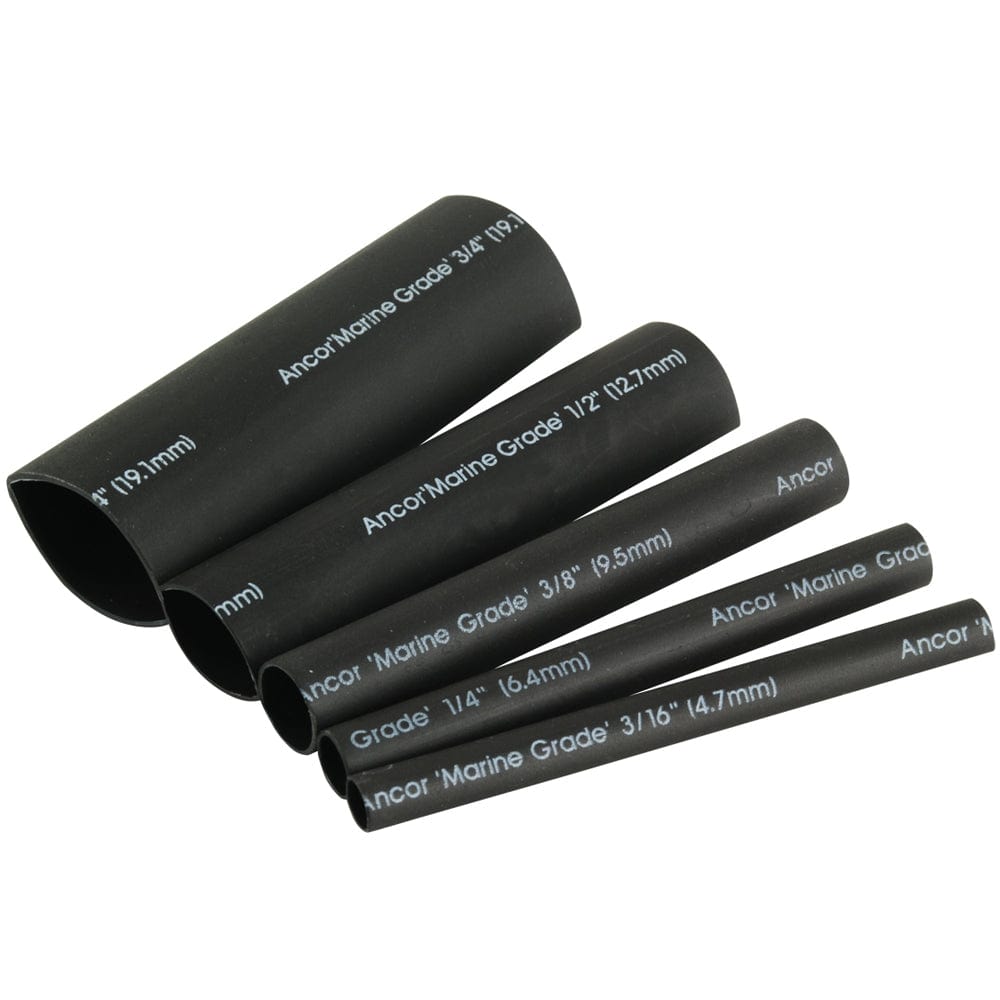 Ancor Adhesive Lined Heat Shrink Tubing Kit - 8-Pack, 3", 20 to 2/0 AWG, Black [301503] - The Happy Skipper