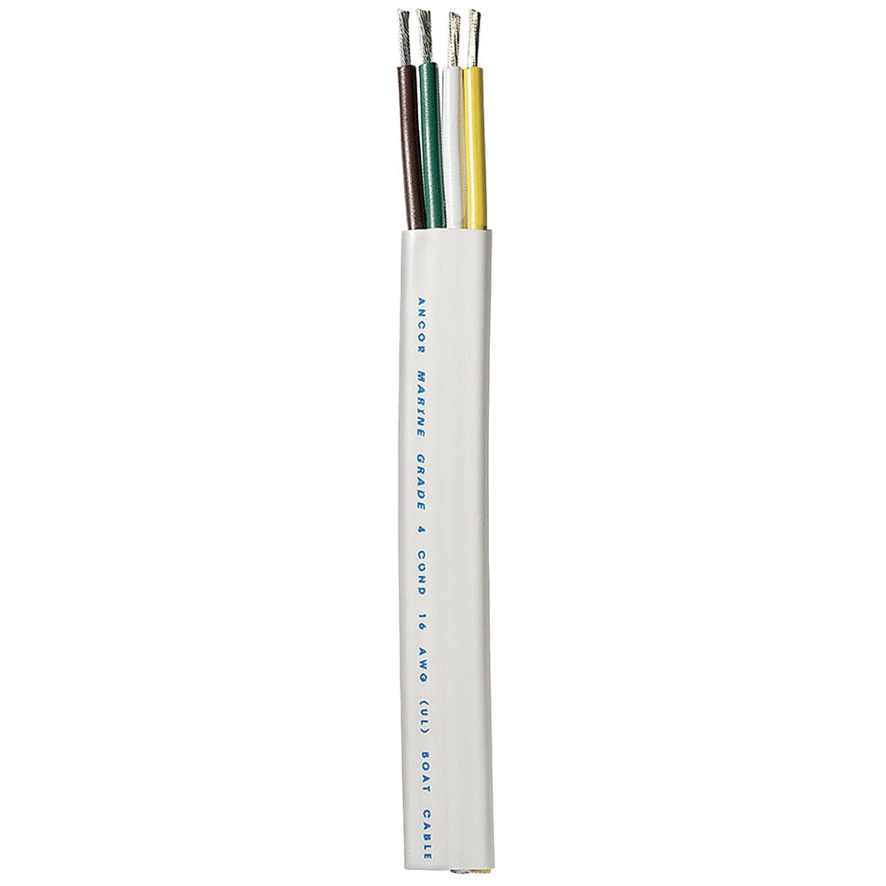 Ancor Trailer Cable - 16/4 AWG - Yellow/White/Green/Brown - Flat - 300' [154030] - The Happy Skipper