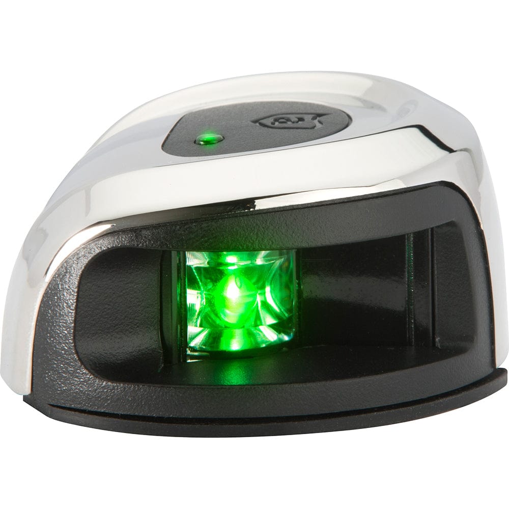 Attwood LightArmor Deck Mount Navigation Light - Stainless Steel - Starboard (green) - 2NM [NV2012SSG-7] - The Happy Skipper