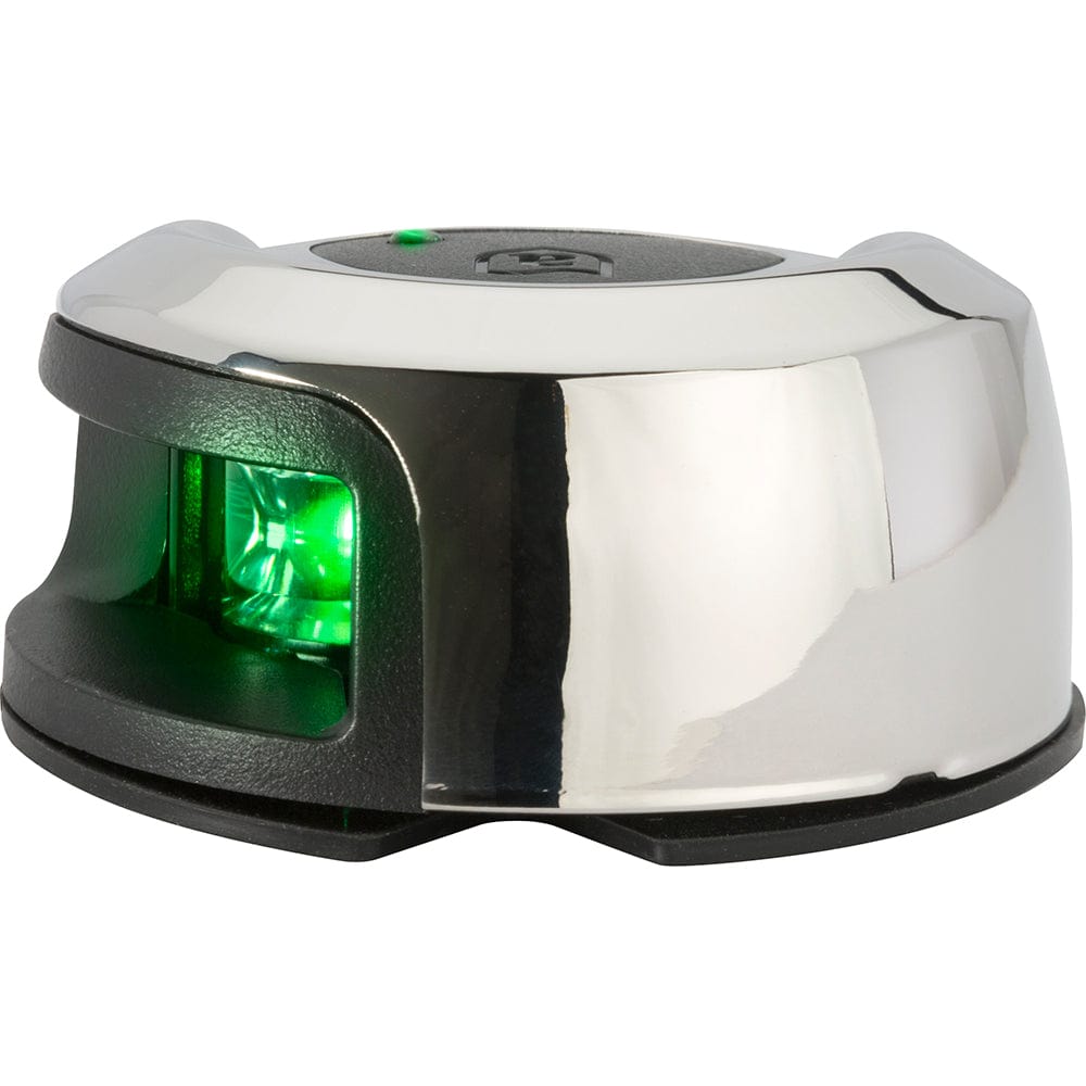 Attwood LightArmor Deck Mount Navigation Light - Stainless Steel - Starboard (green) - 2NM [NV2012SSG-7] - The Happy Skipper