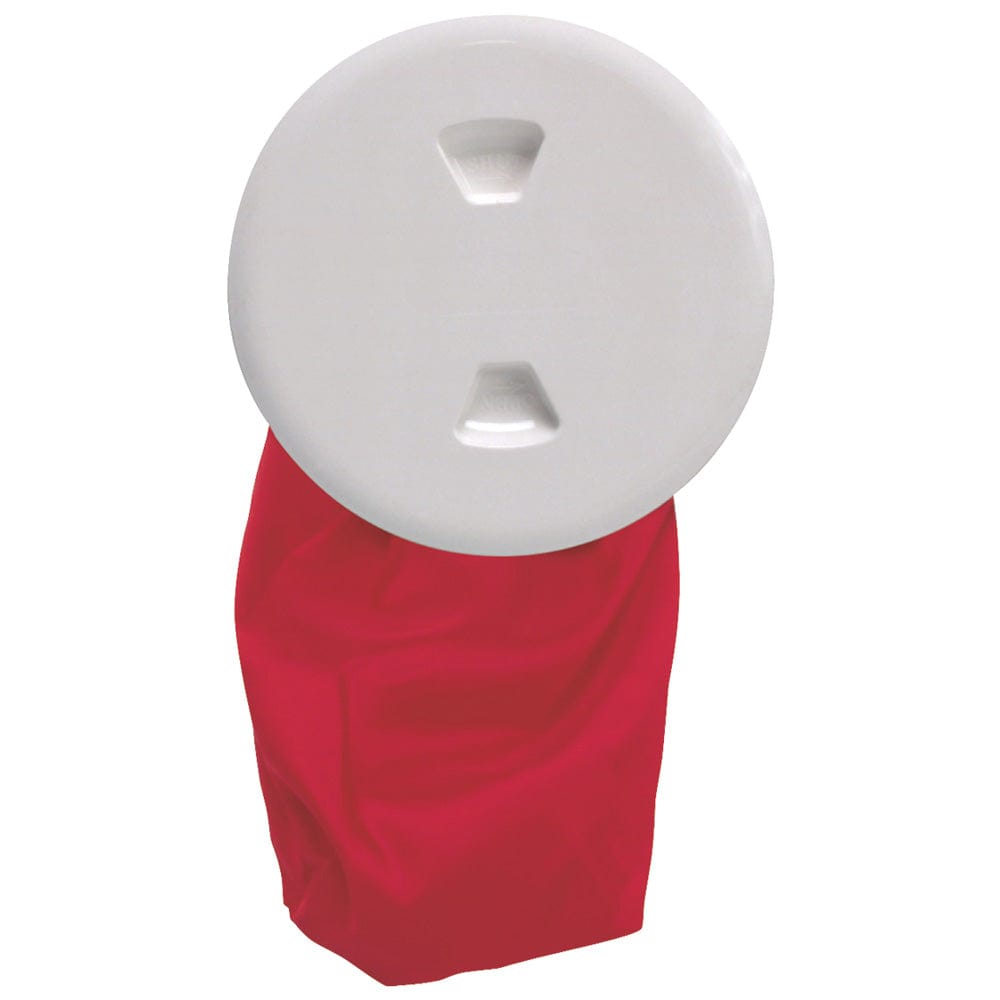 Beckson 5" Stow-Away Deck Plate - White w/12" Bag [DP50BW] - The Happy Skipper