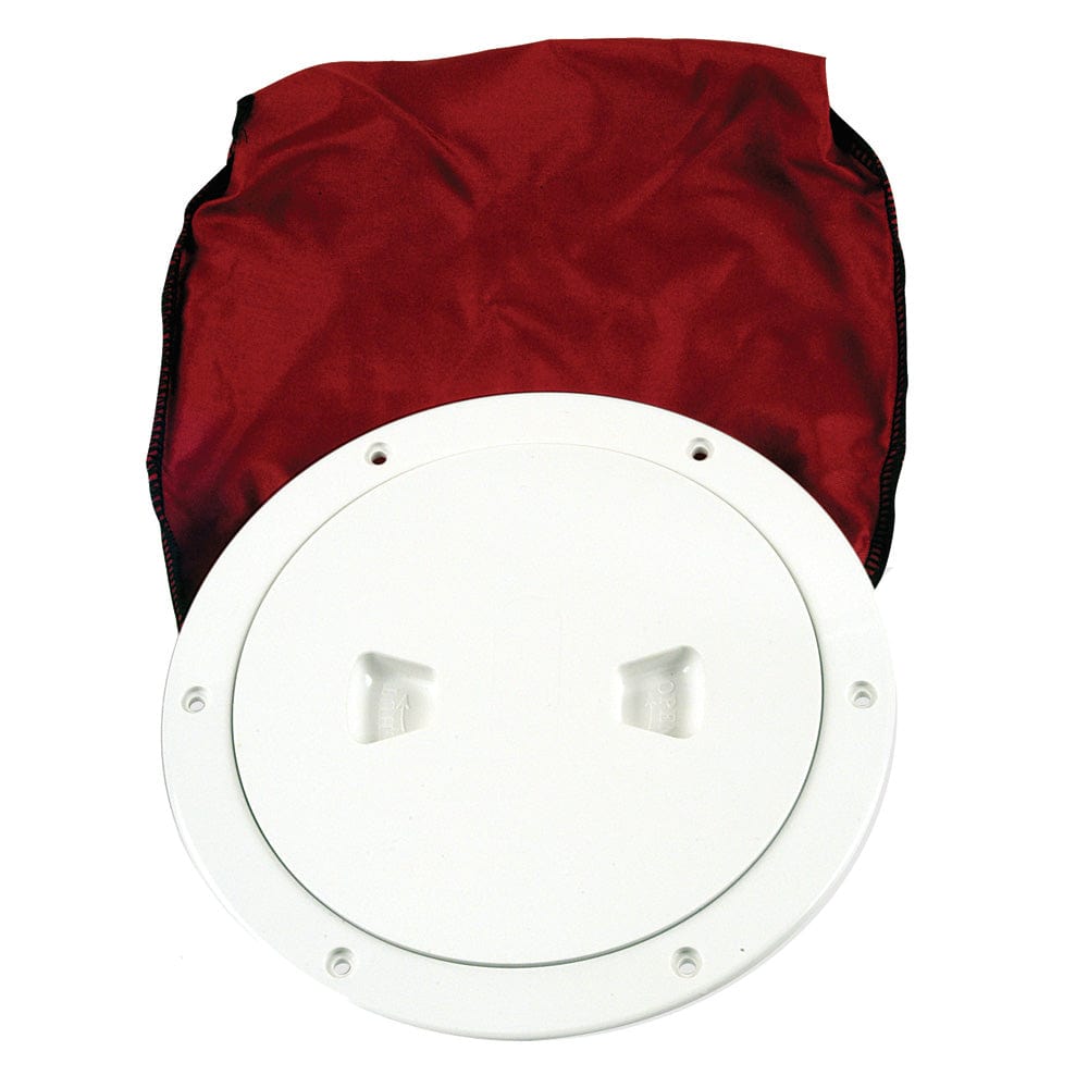 Beckson 6" Stow-Away Deck Plate - White w/12" Bag [DP60BW] - The Happy Skipper