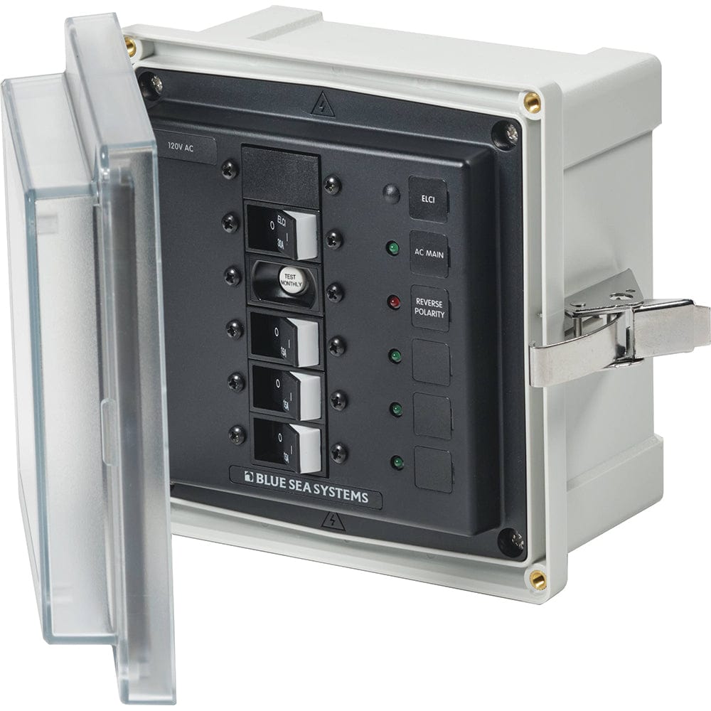 Blue Sea 3128 - SMS Panel Enclosure w/ELCI (30A) 3 Branch (15A) - 120V AC [3128] - The Happy Skipper