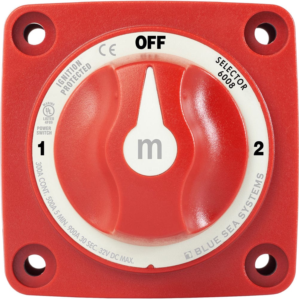 Blue Sea 6008 M-Series Battery Switch 3 Position - Red [6008] - The Happy Skipper