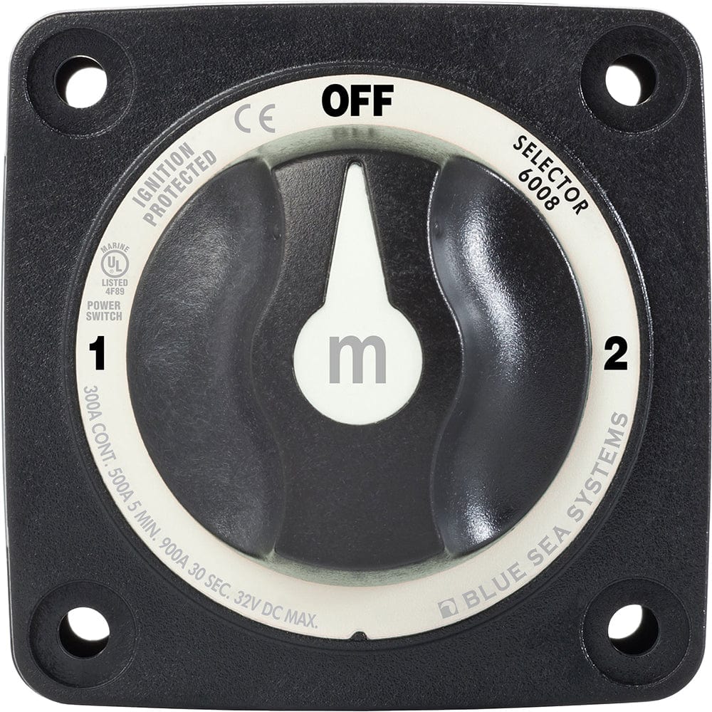 Blue Sea 6008200 m-Series Selector 3 Position Battery Switch - Black [6008200] - The Happy Skipper