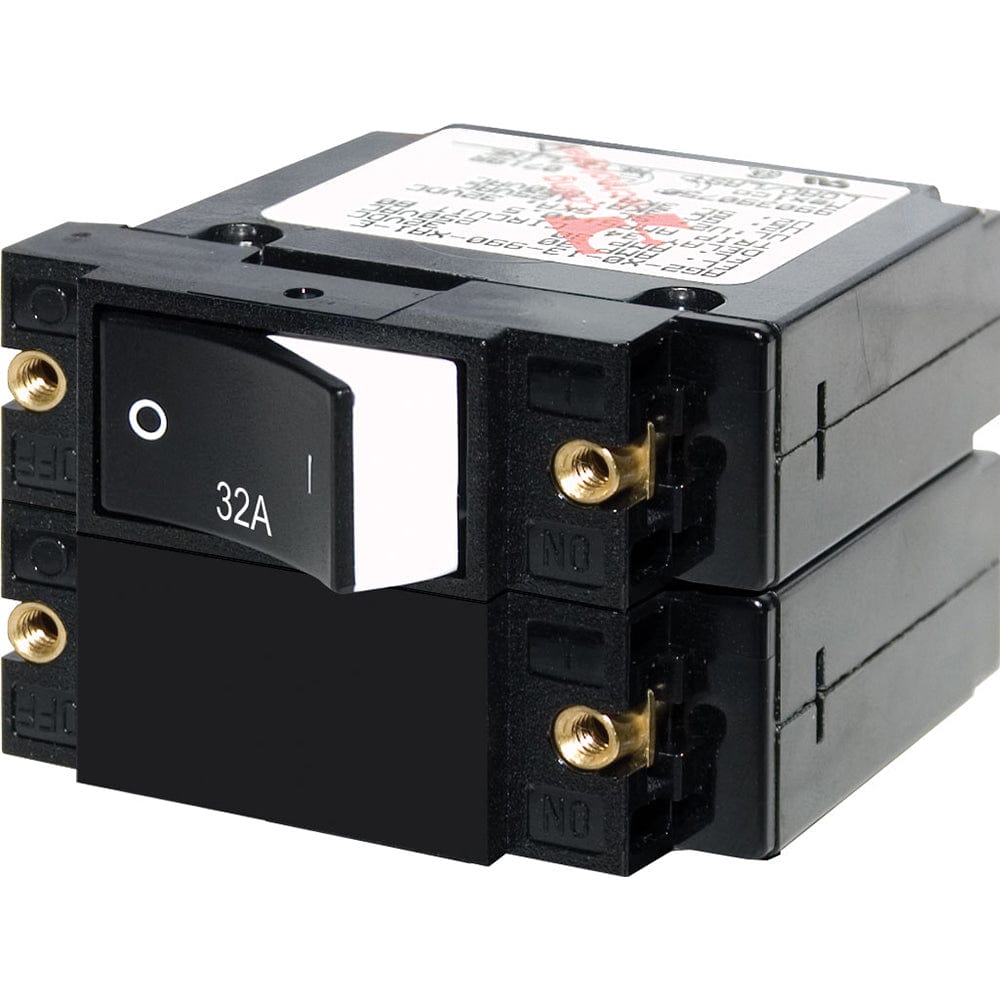 Blue Sea 7575 A-Series Raised Rocker Circuit Breaker - Double Pole - 32A [7575] - The Happy Skipper