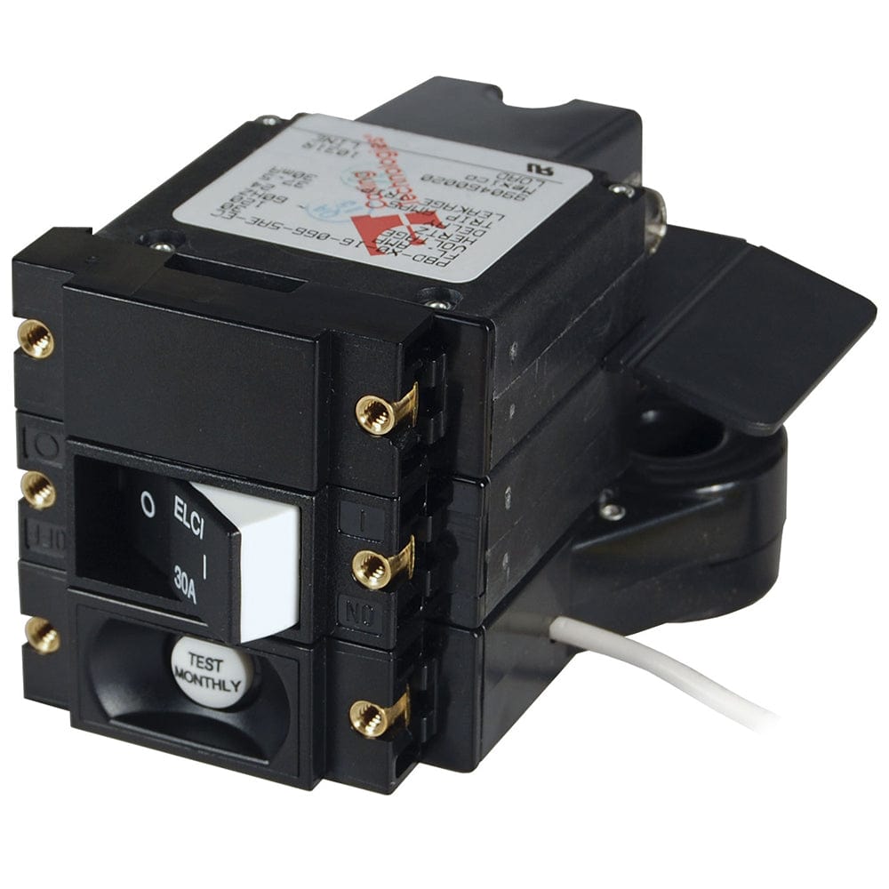 Blue Sea A-Series ELCI Main Circuit Breaker - Double Pole 120V AC 30A - Flat Rocker [3102100] - The Happy Skipper