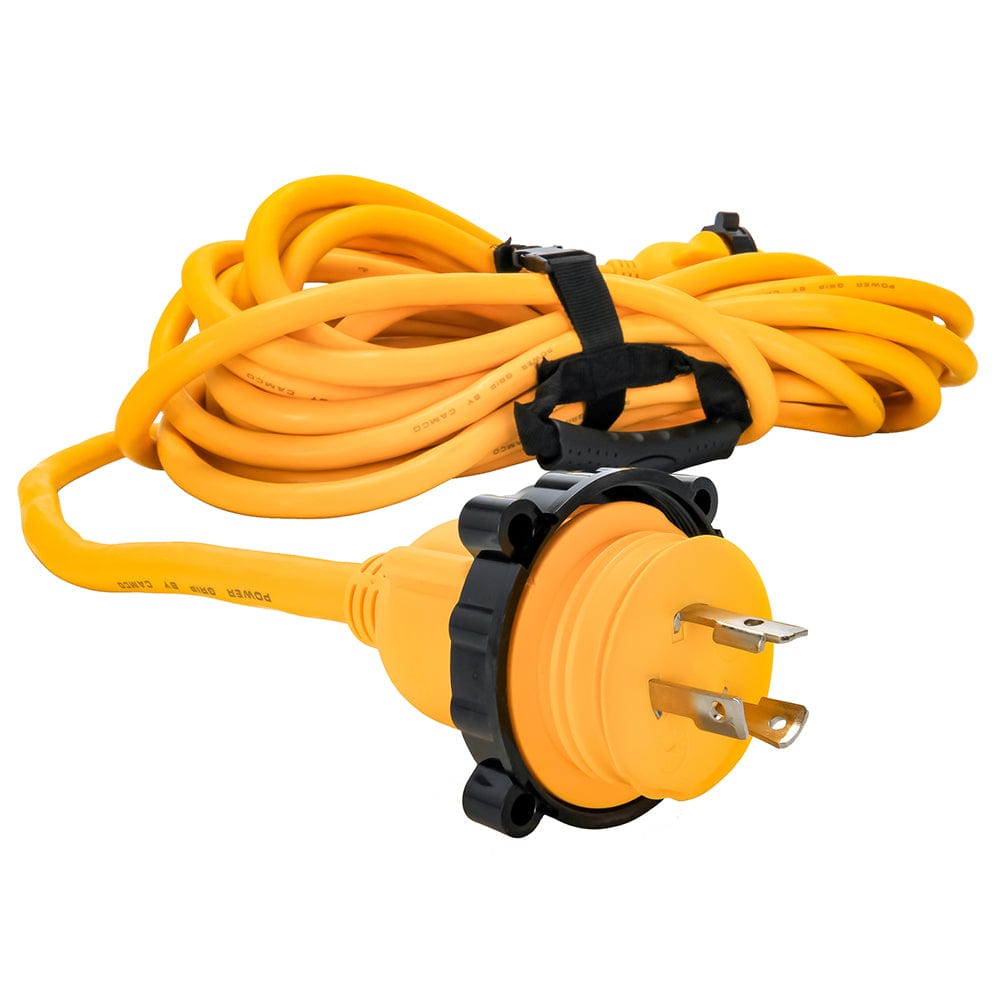 Camco 30 Amp Power Grip Marine Extension Cord - 50 M-Locking/F-Locking Adapter [55613] - The Happy Skipper