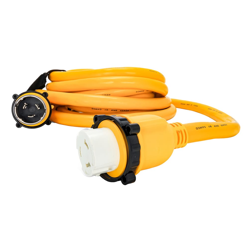 Camco 50 Amp Power Grip Marine Extension Cord - 25 M-Locking/F-Locking Adapter [55621] - The Happy Skipper