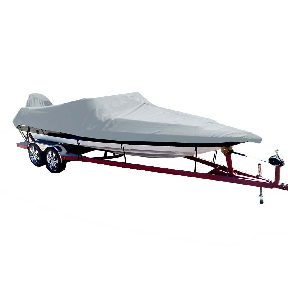 Carver Poly-Flex II Styled-to-Fit Boat Cover f/18.5 Ski Boats with Low Profile Windshield - Grey [74018F-10] - The Happy Skipper