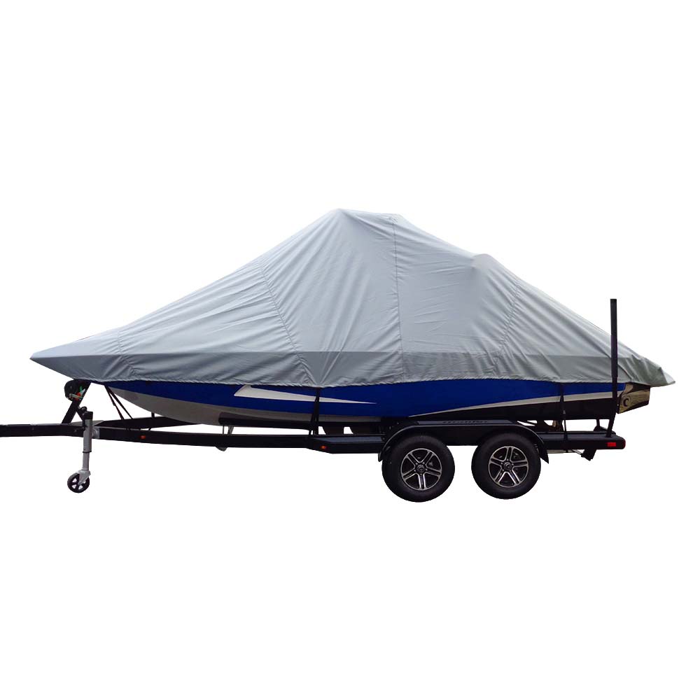 Carver Sun-DURA Specialty Boat Cover f/23.5 Inboard Tournament Ski Boats w/Wide Bow Swim Platform - Grey [82123S-11] - The Happy Skipper