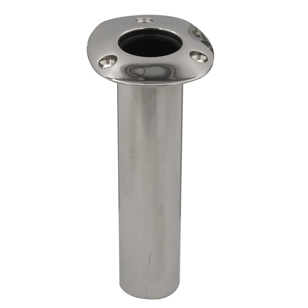 C.E. Smith 70 Series Standard Flush Mount Rod Holder - 0 Degree - Stainless Steel - Gimbal Bar Bottom - Black Liner [536700] - The Happy Skipper