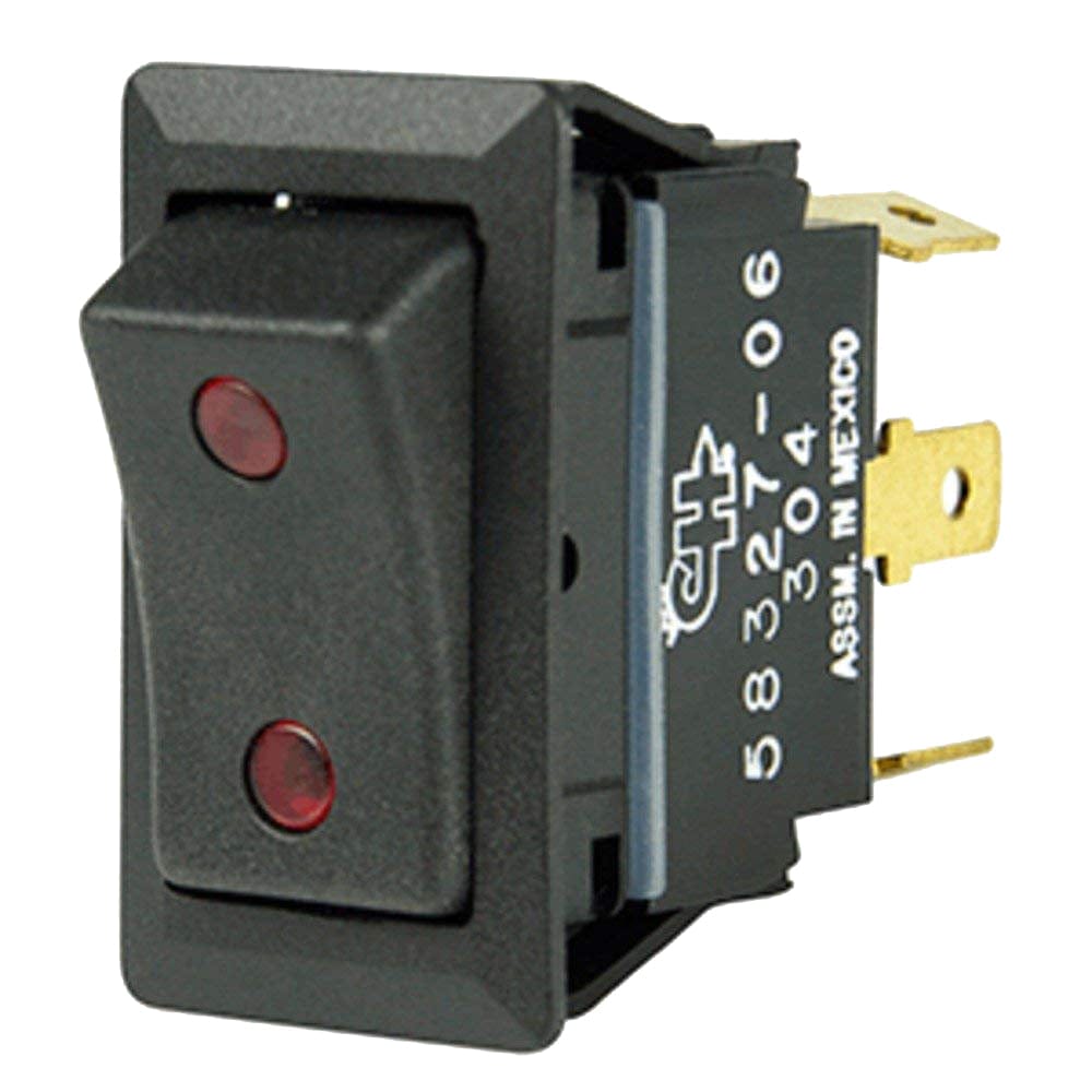 Cole Hersee Sealed Rocker Switch w/Small Round Pilot Lights SPDT On-Off-On 4 Blade [58327-06-BP] - The Happy Skipper