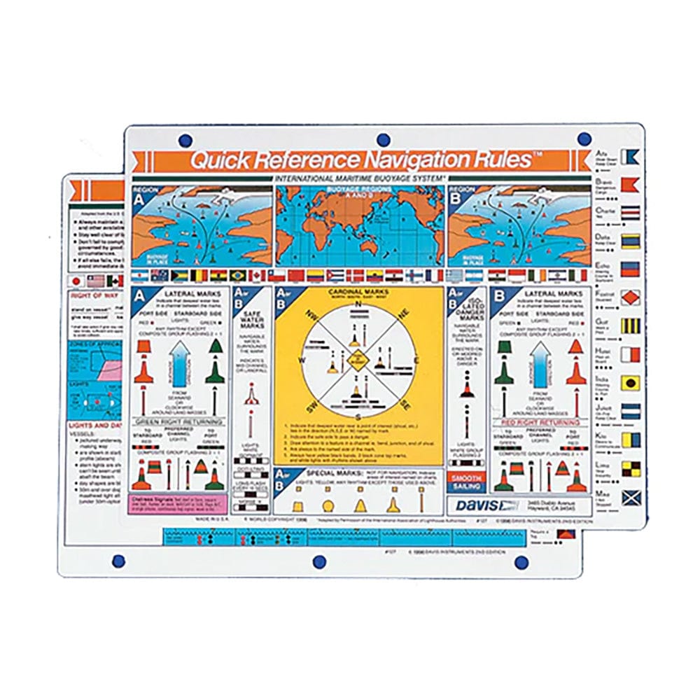 Davis Quick Reference International Navigation Rules Card [127] - The Happy Skipper