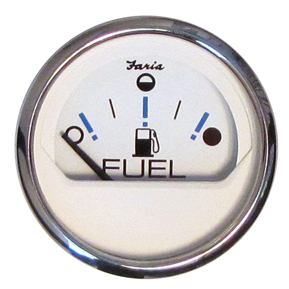 Faria Chesapeake White SS 2" Fuel Level Gauge - Metric (E-1/2-F) [13818] - The Happy Skipper