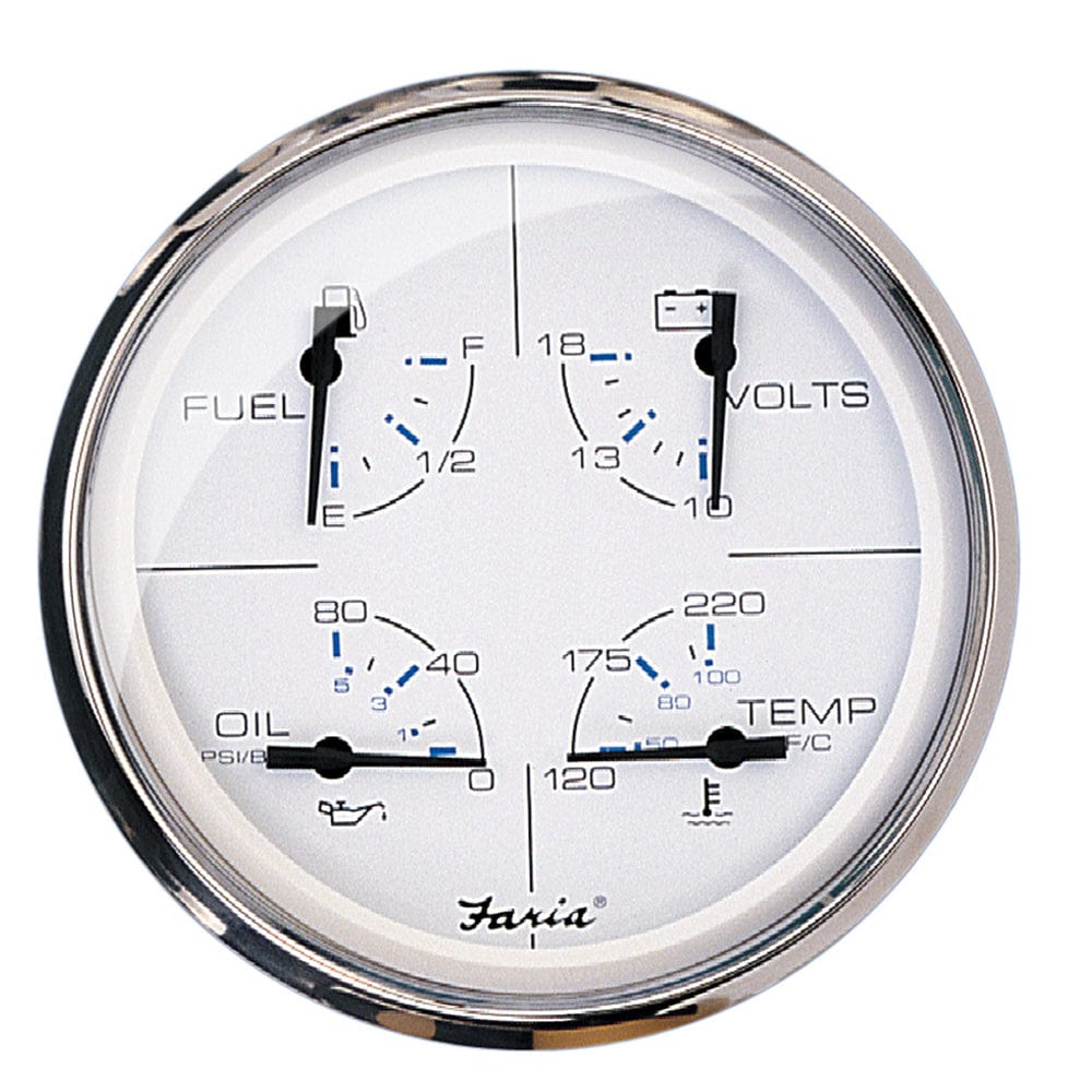 Faria Chesapeake White SS 5" Multifunction Gauge [33864] - The Happy Skipper