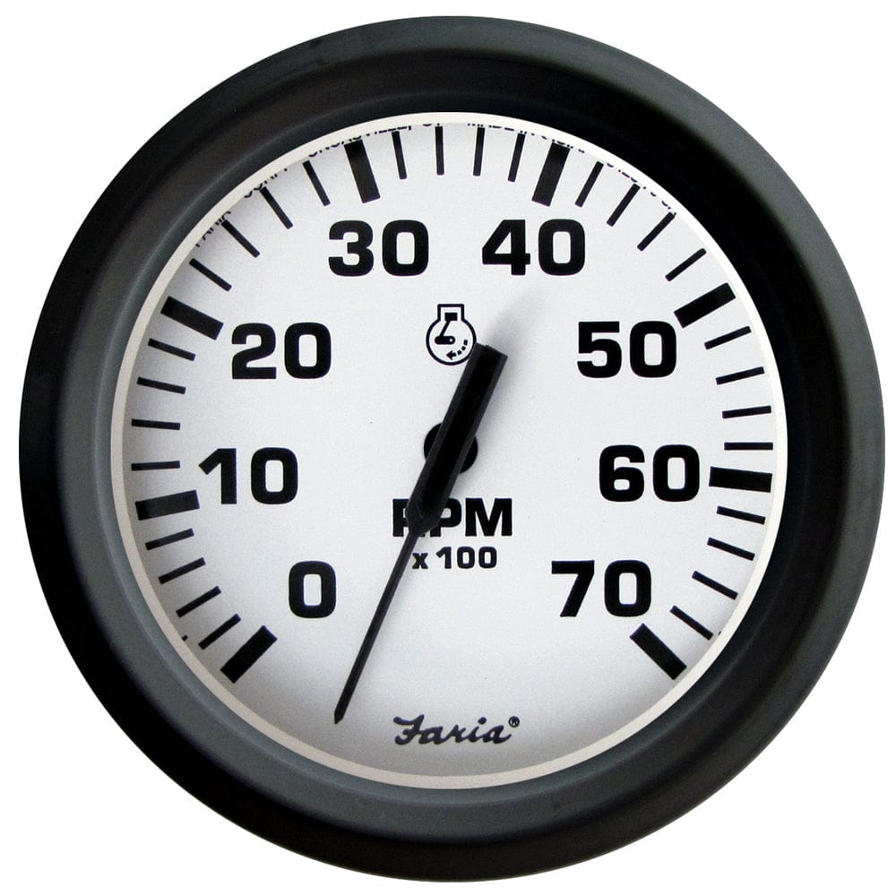 Faria Euro White 4" Tachometer 7000 RPM (Gas) (Outboards) [32905] - The Happy Skipper