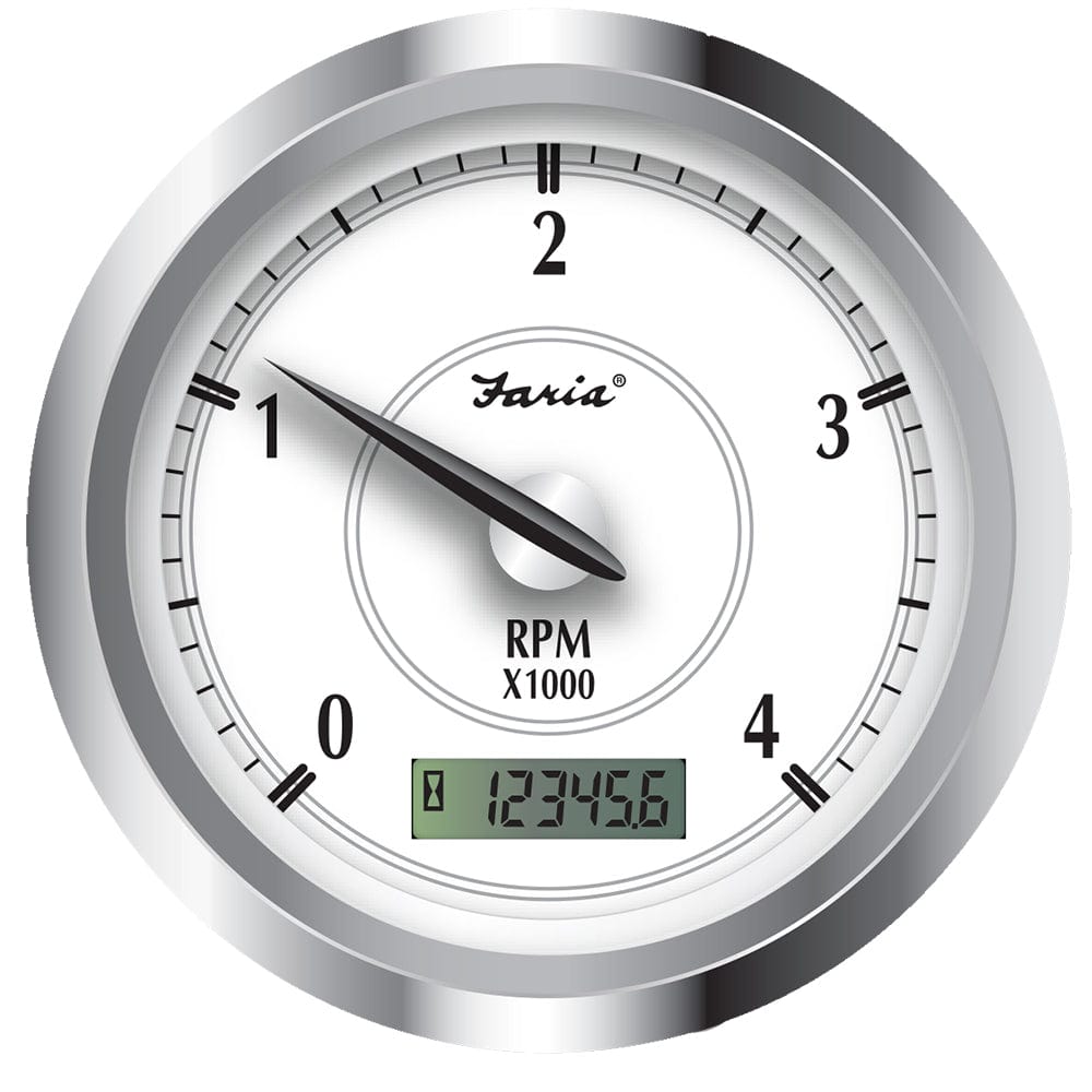 Faria Newport SS 4" Tachometer w/Hourmeter f/Diesel w/Magnetic Pick-Up - 4000 RPM [45006] - The Happy Skipper