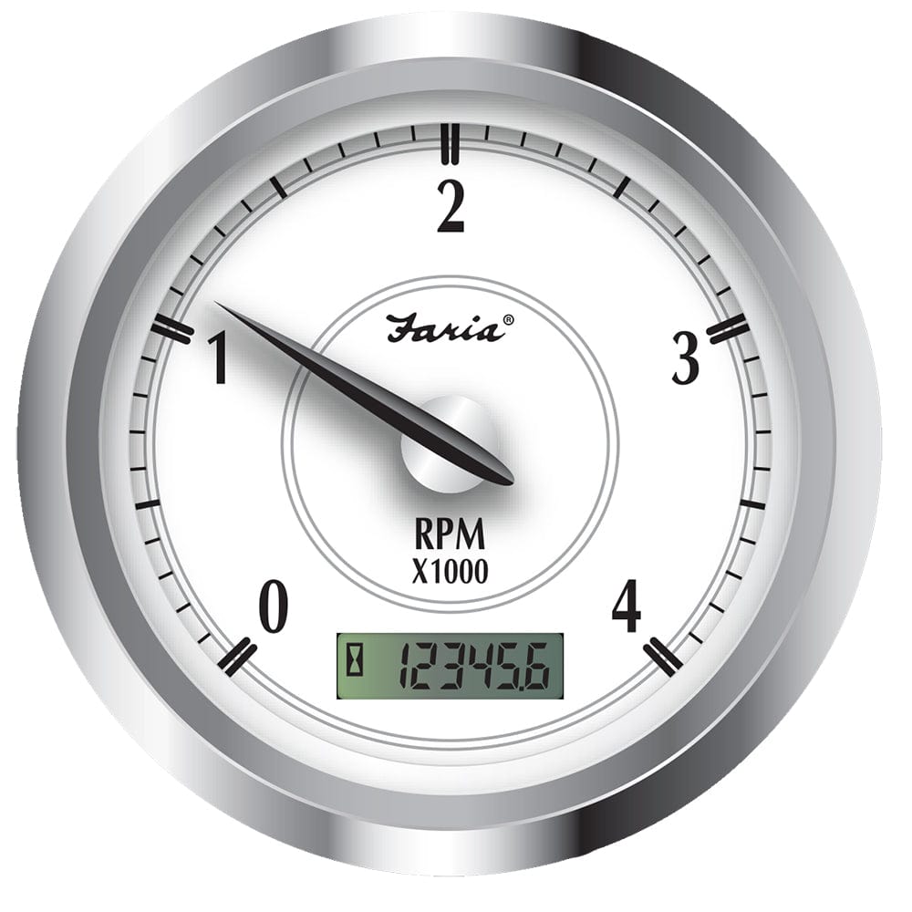 Faria Newport SS 4" Tachometer w/Hourmeter f/Diesel w/Mech Take Off - 4000 RPM [45007] - The Happy Skipper