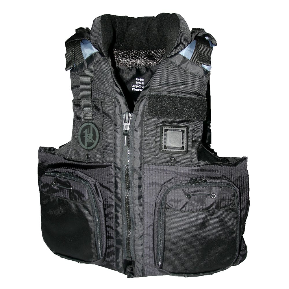 First Watch AV-800 Four Pocket Flotation Vest - Black - Large to XL [AV-800-BK-L/XL] - The Happy Skipper