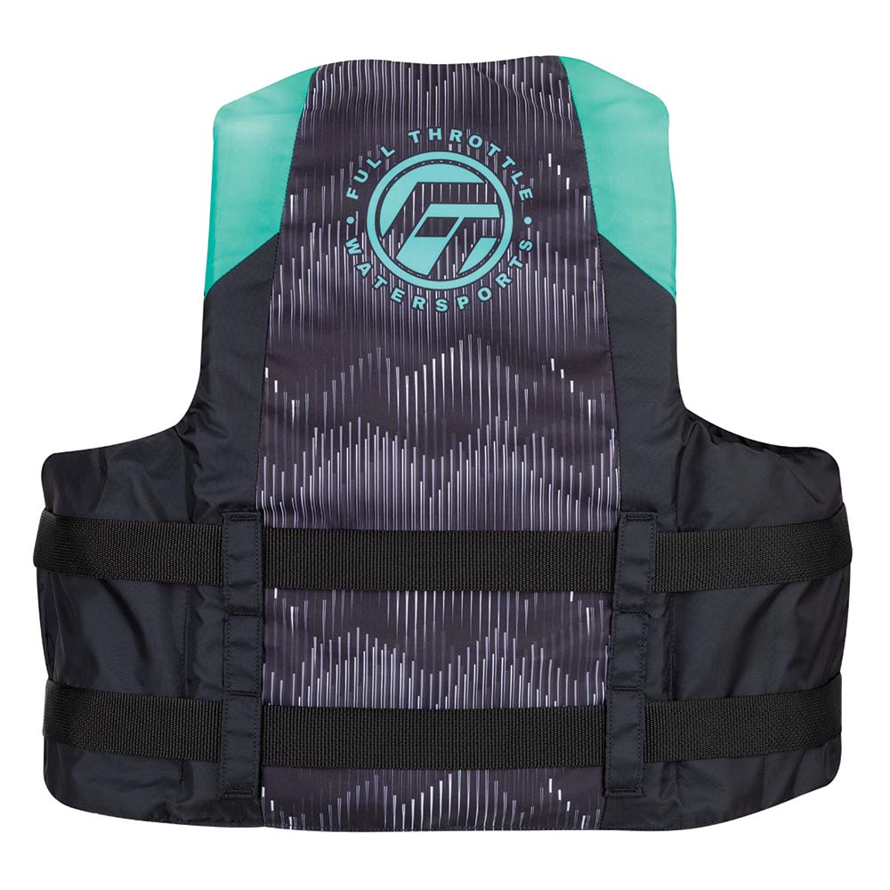 Full Throttle Adult Nylon Life Jacket - L/XL - Aqua/Black [112200-505-050-22] - The Happy Skipper