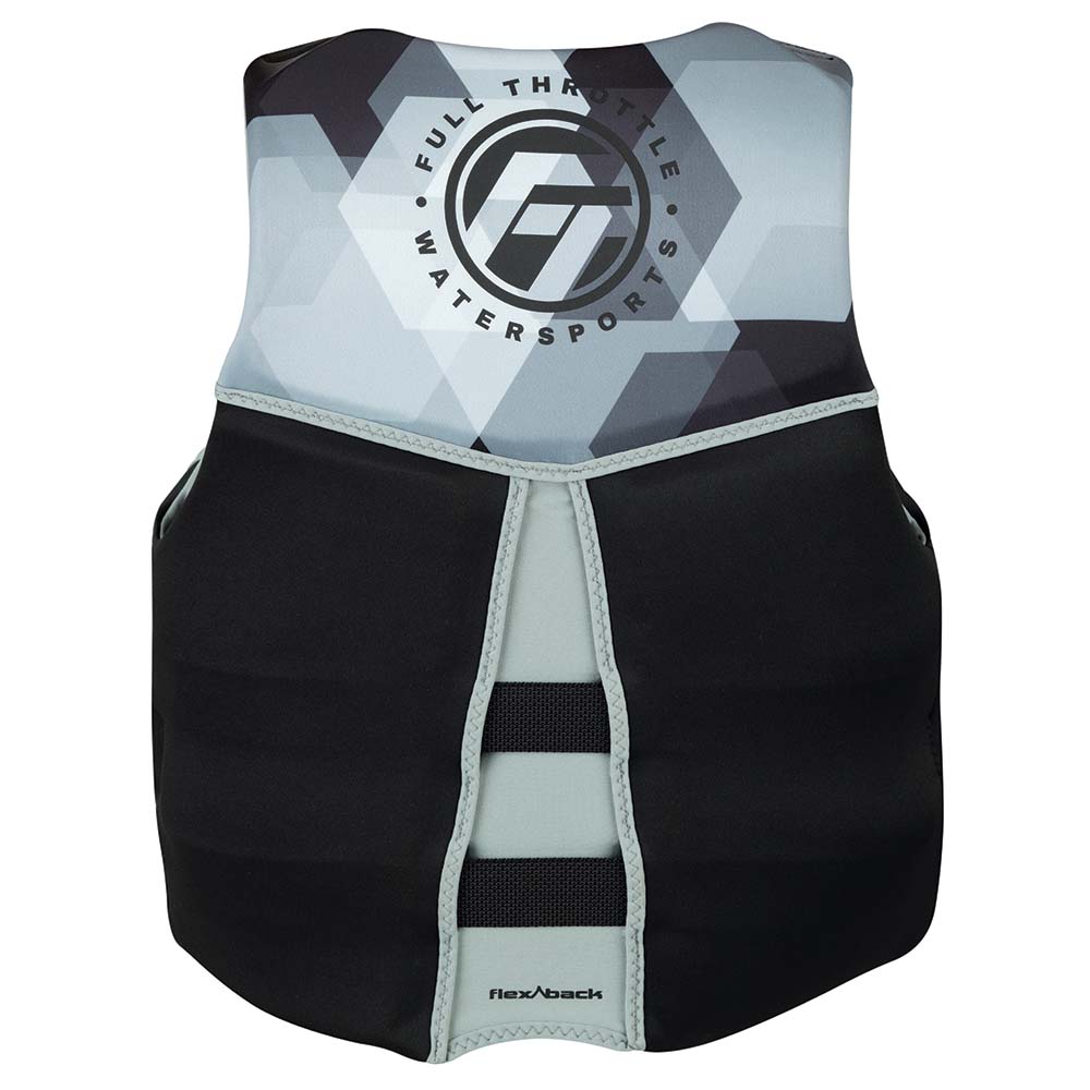 Full Throttle Mens Rapid-Dry Flex-Back Life Jacket - 2XL - Black/Grey [142500-701-060-22] - The Happy Skipper