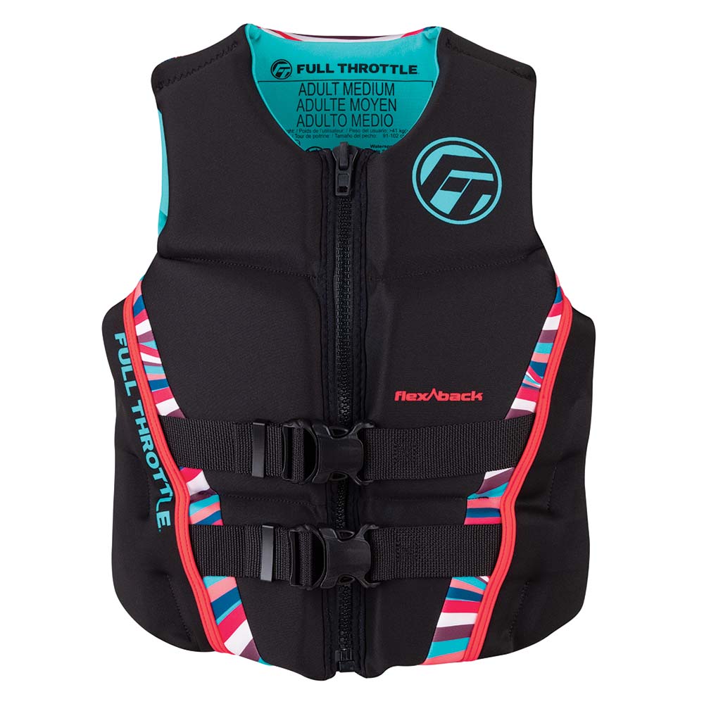 Full Throttle Womens Rapid-Dry Flex-Back Life Jacket - Womens L - Pink/Black [142500-105-840-22] - The Happy Skipper