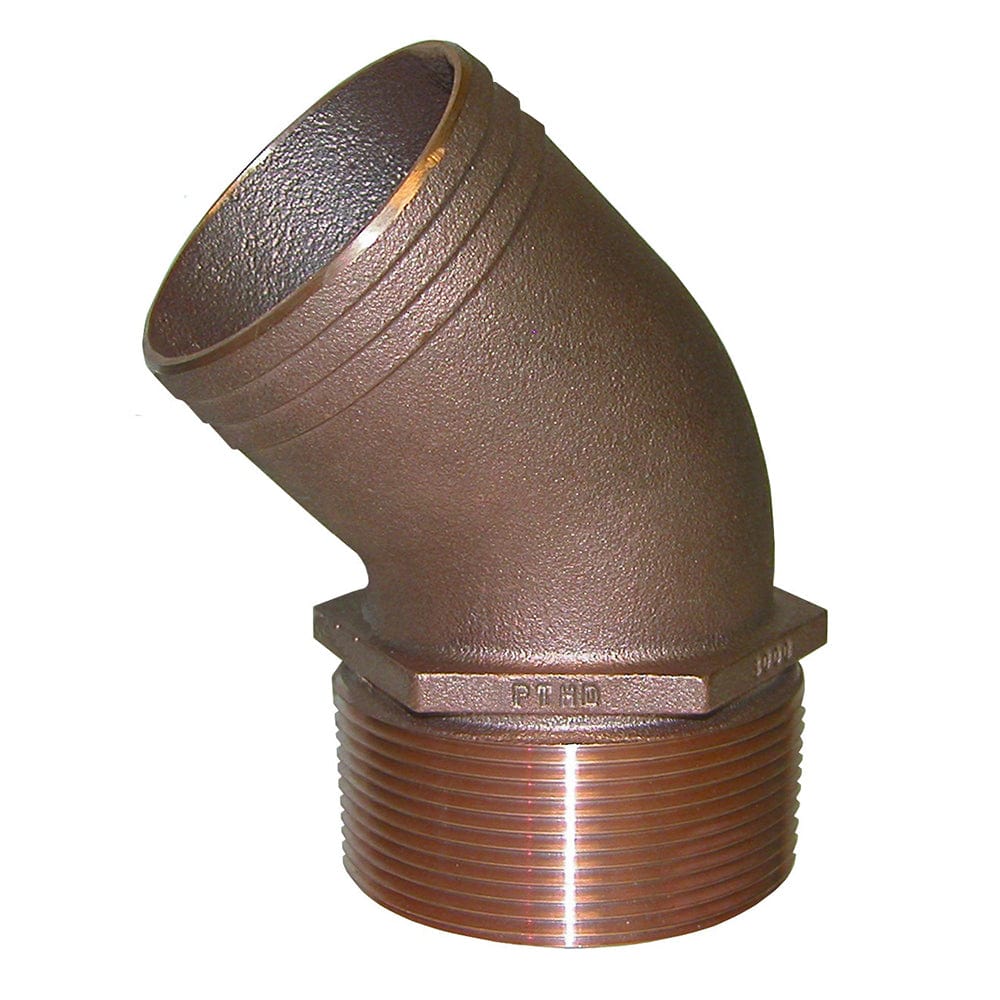 GROCO 1" NPT Bronze 45 Degree Pipe to 1" Hose [PTHD-1000] - The Happy Skipper