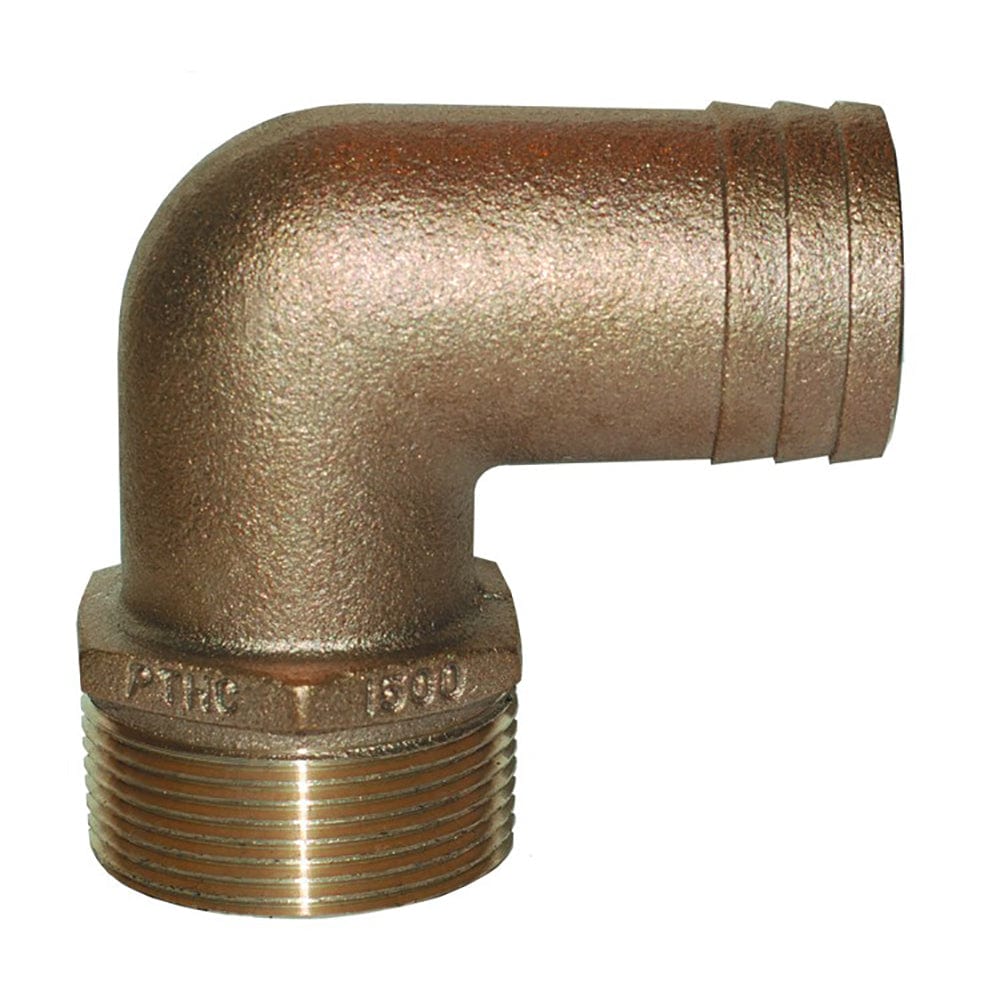 GROCO 1/2" NPT Bronze 90 Degree Pipe to 1/2"-5/8" ID Hose [PTHC-5062] - The Happy Skipper