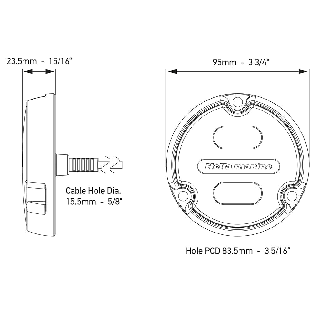 Hella Marine Apelo A1 Blue White Underwater Light - 1800 Lumens - Black Housing - White Lens [016145-011] - The Happy Skipper