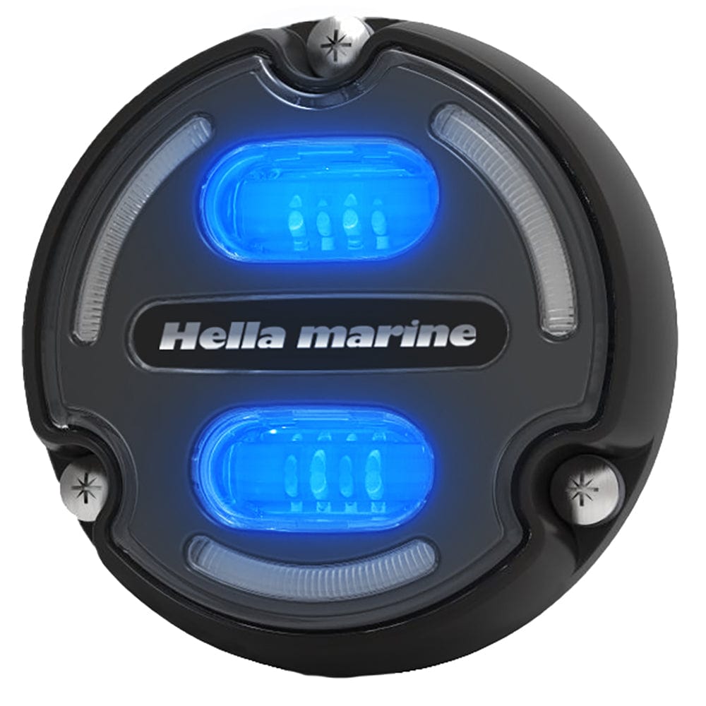 Hella Marine Apelo A2 Blue White Underwater Light - 3000 Lumens - Black Housing - Charcoal Lens w/Edge Light [016147-001] - The Happy Skipper