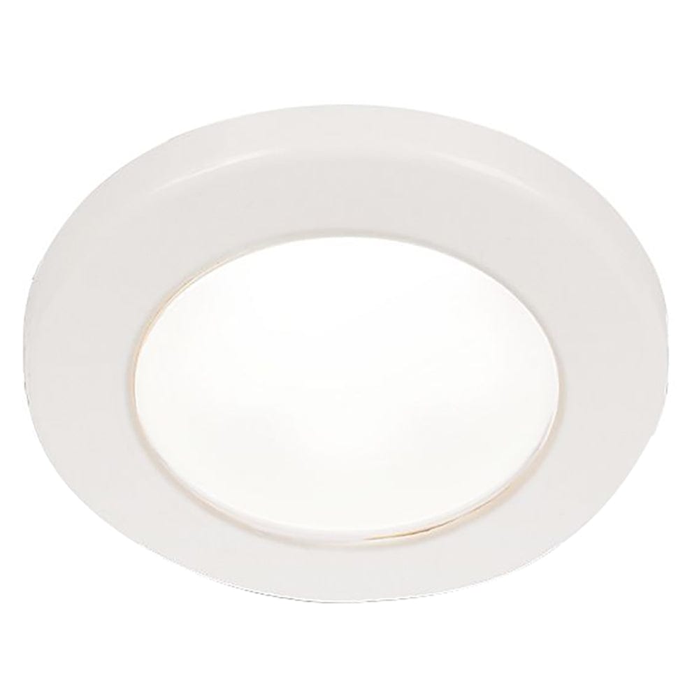 Hella Marine EuroLED 75 3" Round Screw Mount Down Light - White LED - White Plastic Rim - 24V [958110111] - The Happy Skipper