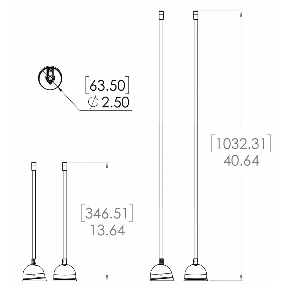 Lumitec Contour Anchor Light - 12" - Black Shaft White Base [101585] - The Happy Skipper