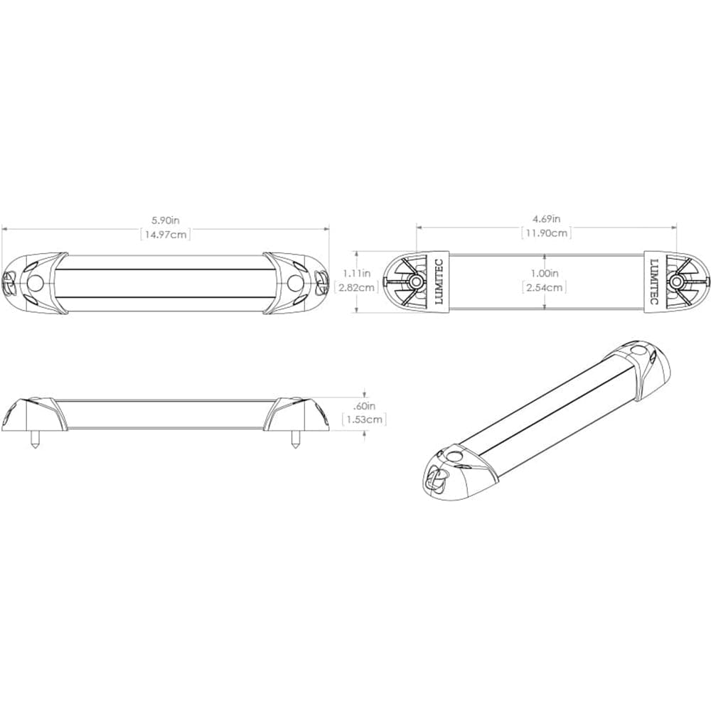 Lumitec MiniRail2 6" Light - Warm White Non-Dimming [101241] - The Happy Skipper