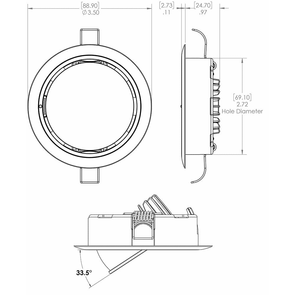 Lumitec Mirage Positionable Down Light - Spectrum RGBW Dimming - Polished Bezel [115117] - The Happy Skipper