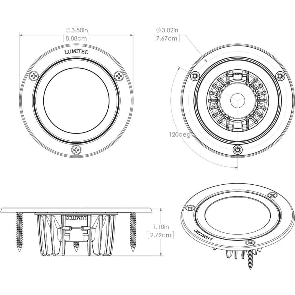 Lumitec Shadow - Flush Mount Down Light - White Finish - White Non-Dimming [114123] - The Happy Skipper