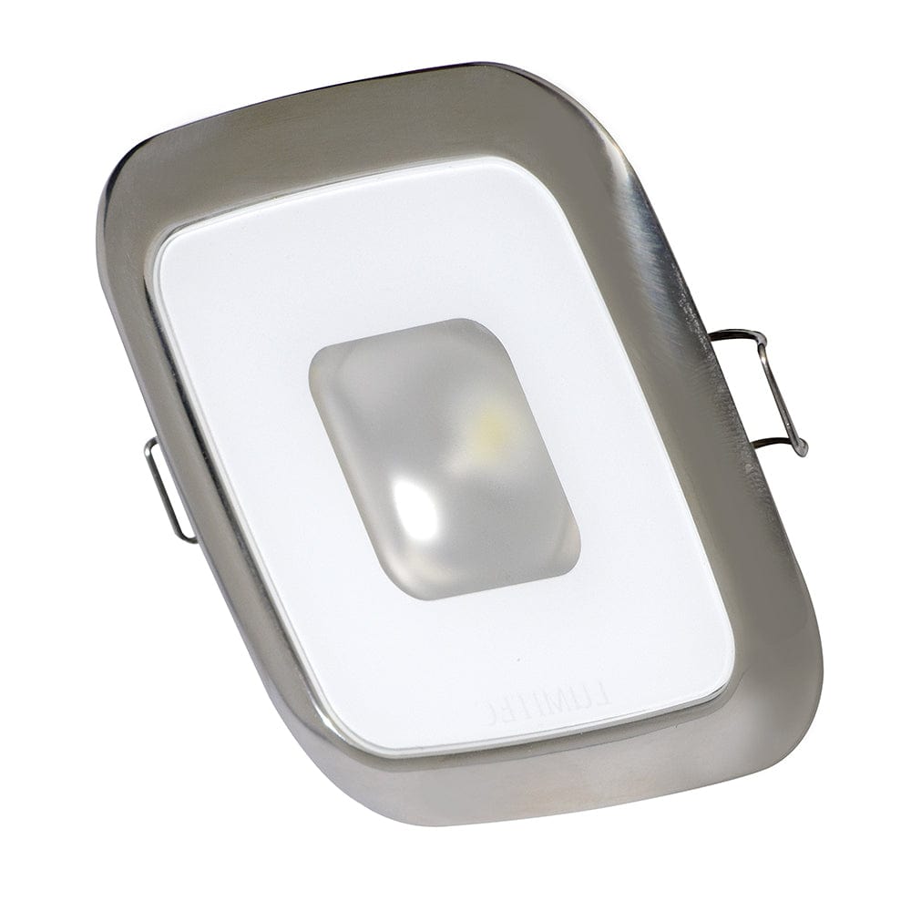 Lumitec Square Mirage Down Light - White Dimming, Red/Blue Non-Dimming - Polished Bezel [116118] - The Happy Skipper