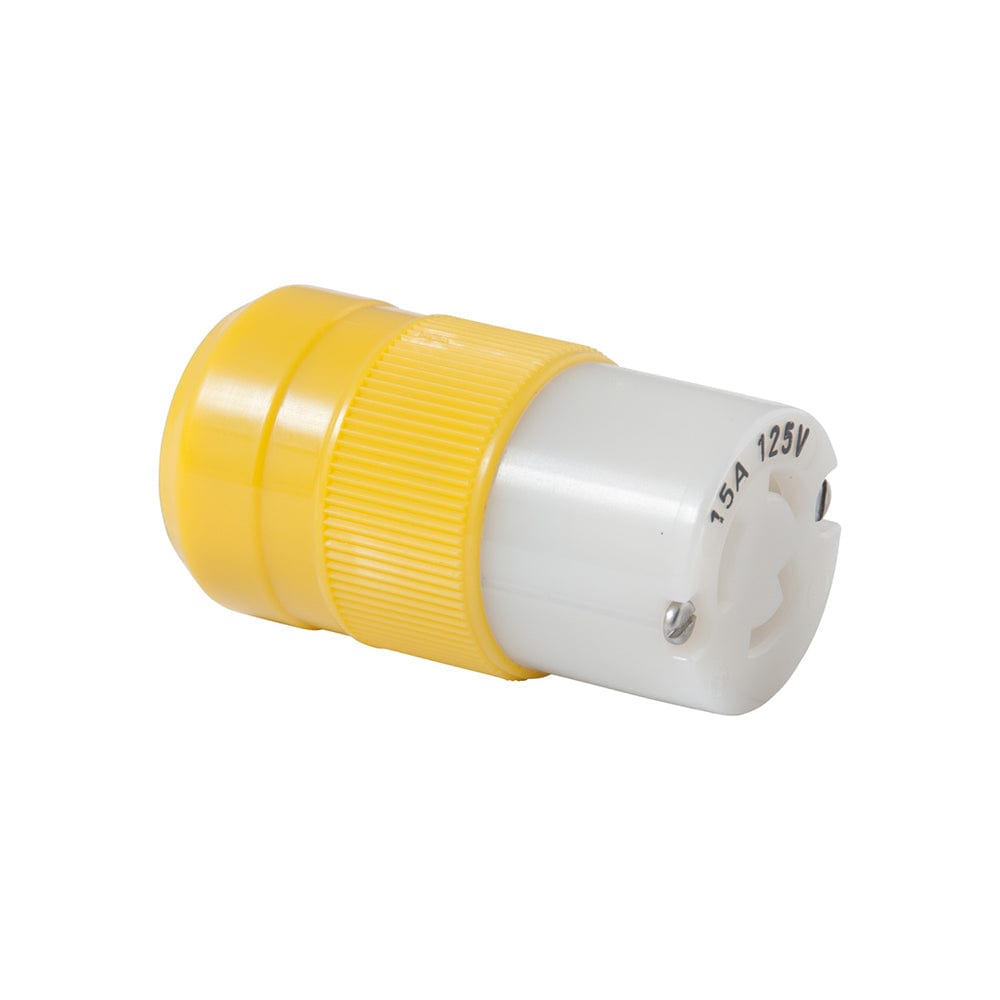 Marinco Locking Connector - 15A, 125V - Yellow [4731CR] - The Happy Skipper