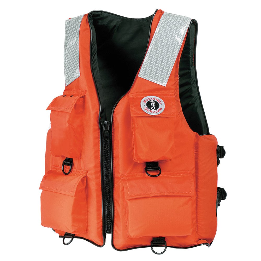 Mustang 4-Pocket Flotation Vest - Orange - Small [MV3128T2-2-S-216] - The Happy Skipper