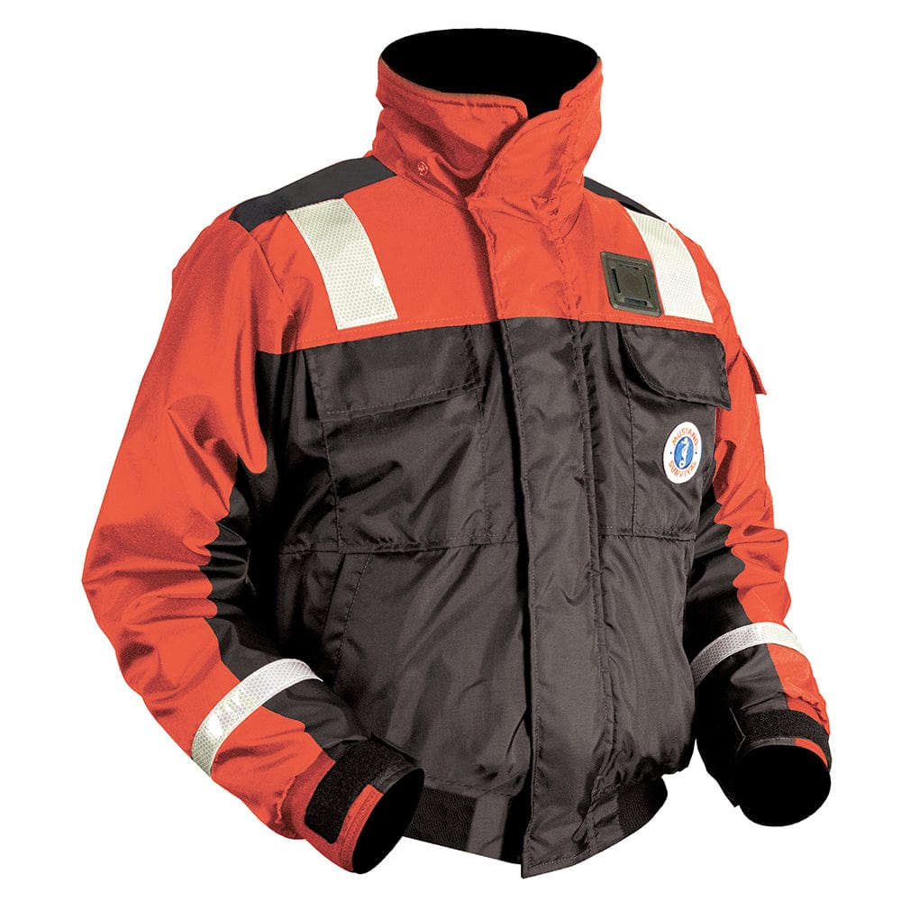 Mustang Classic Flotation Bomber Jacket w/Reflective Tape - Orange/Black - Medium [MJ6214T1-33-M-206] - The Happy Skipper