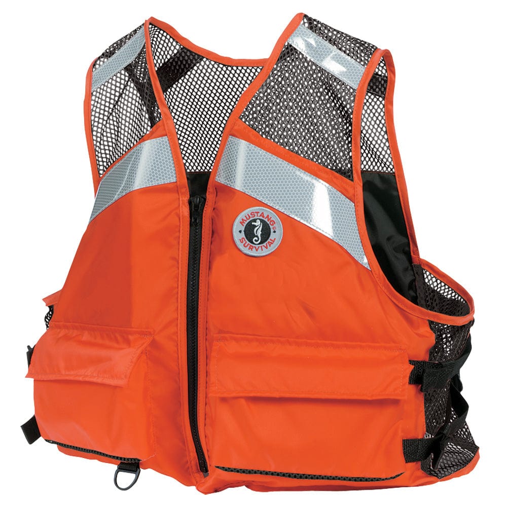 Mustang Industrial Mesh Vest - Orange - Small/Medium [MV1254T1-2-S/M-216] - The Happy Skipper