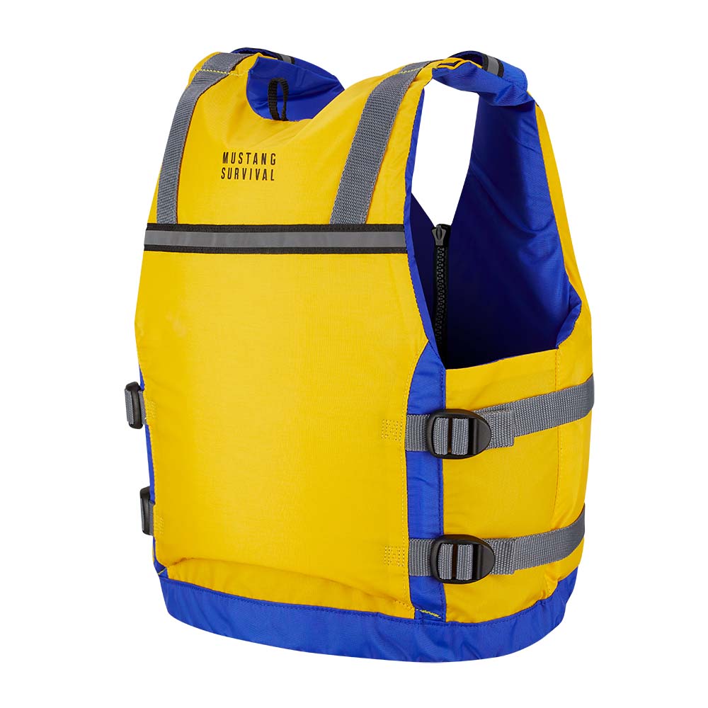 Mustang Youth Reflex Foam Vest - Yellow/Royal Blue [MV7030-220-0-216] - The Happy Skipper