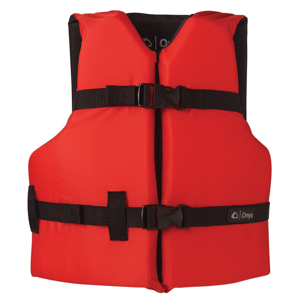 Onyx Nylon General Purpose Life Jacket - Youth 50-90lbs - Red [103000-100-002-12] - The Happy Skipper