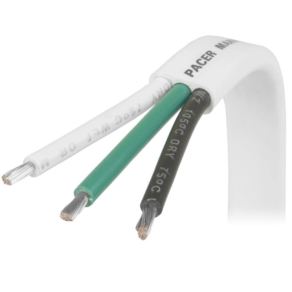 Pacer 6/3 AWG Triplex Cable - Black/Green/White - Sold By The Foot [W6/3-FT] - The Happy Skipper