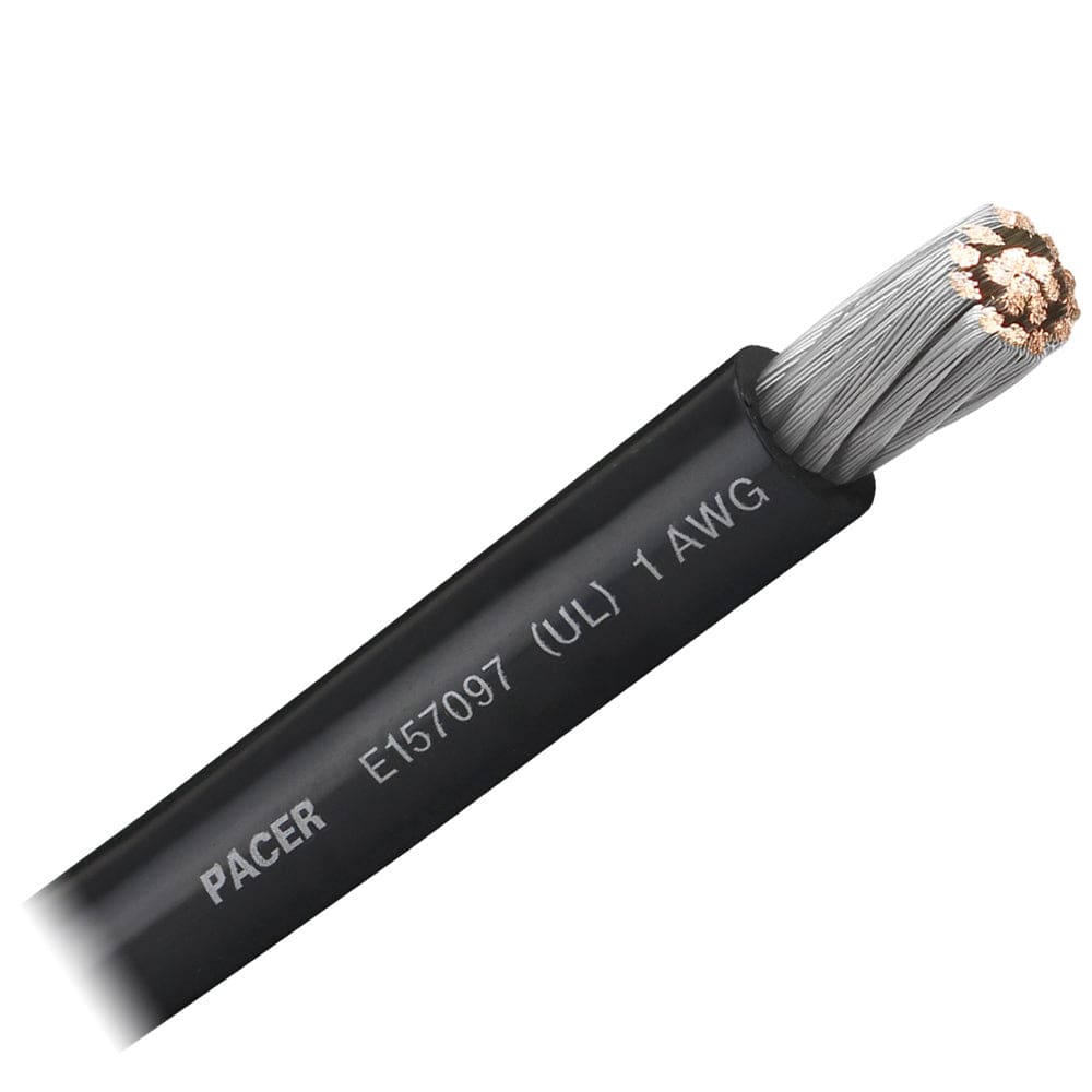 Pacer Black 1 AWG Battery Cable - Sold By The Foot [WUL1BK-FT] - The Happy Skipper