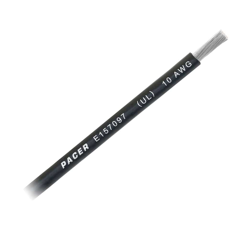 Pacer Black 10 AWG Battery Cable - Sold By The Foot [WUL10BK-FT] - The Happy Skipper