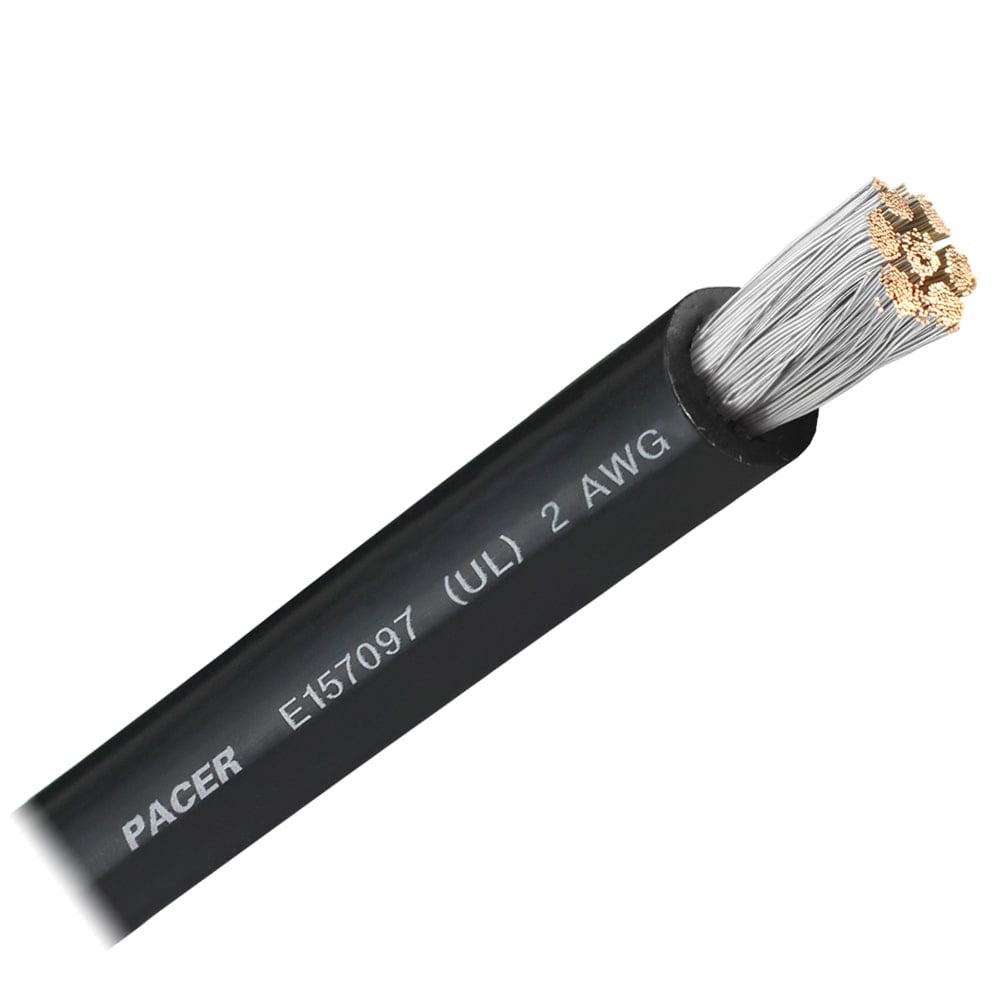 Pacer Black 2 AWG Battery Cable - Sold By The Foot [WUL2BK-FT] - The Happy Skipper