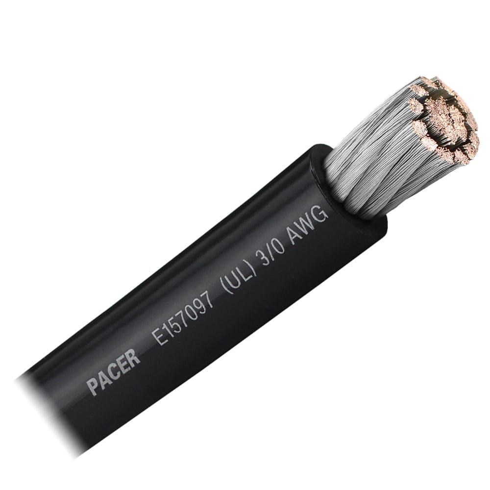 Pacer Black 3/0 AWG Battery Cable - Sold By The Foot [WUL3/0BK-FT] - The Happy Skipper