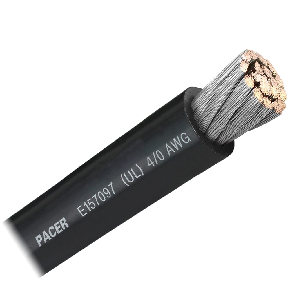 Pacer Black 4/0 AWG Battery Cable - Sold By The Foot [WUL4/0BK-FT] - The Happy Skipper